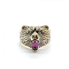 Кольцо "Медвеь" с рубином и бриллиантами